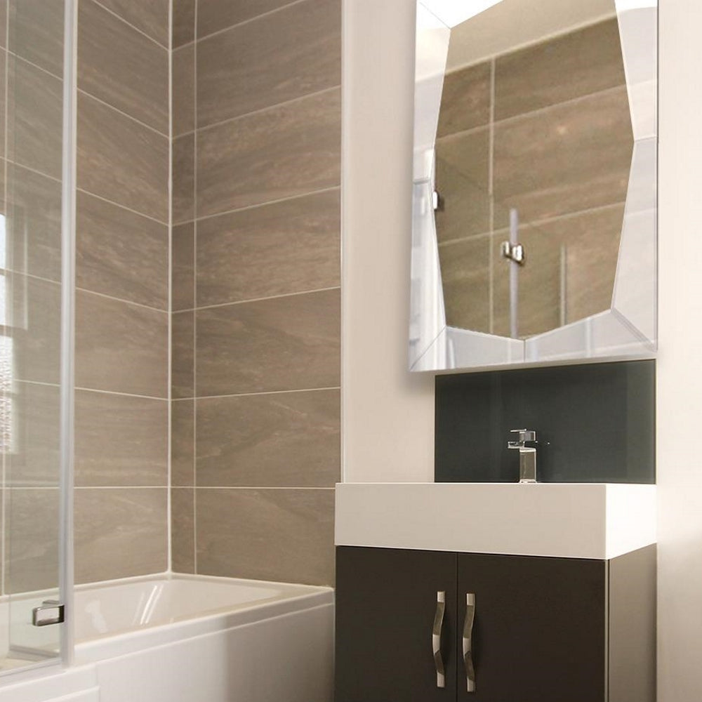 Queen Etched Beveled Bathroom/Vanity Mirror