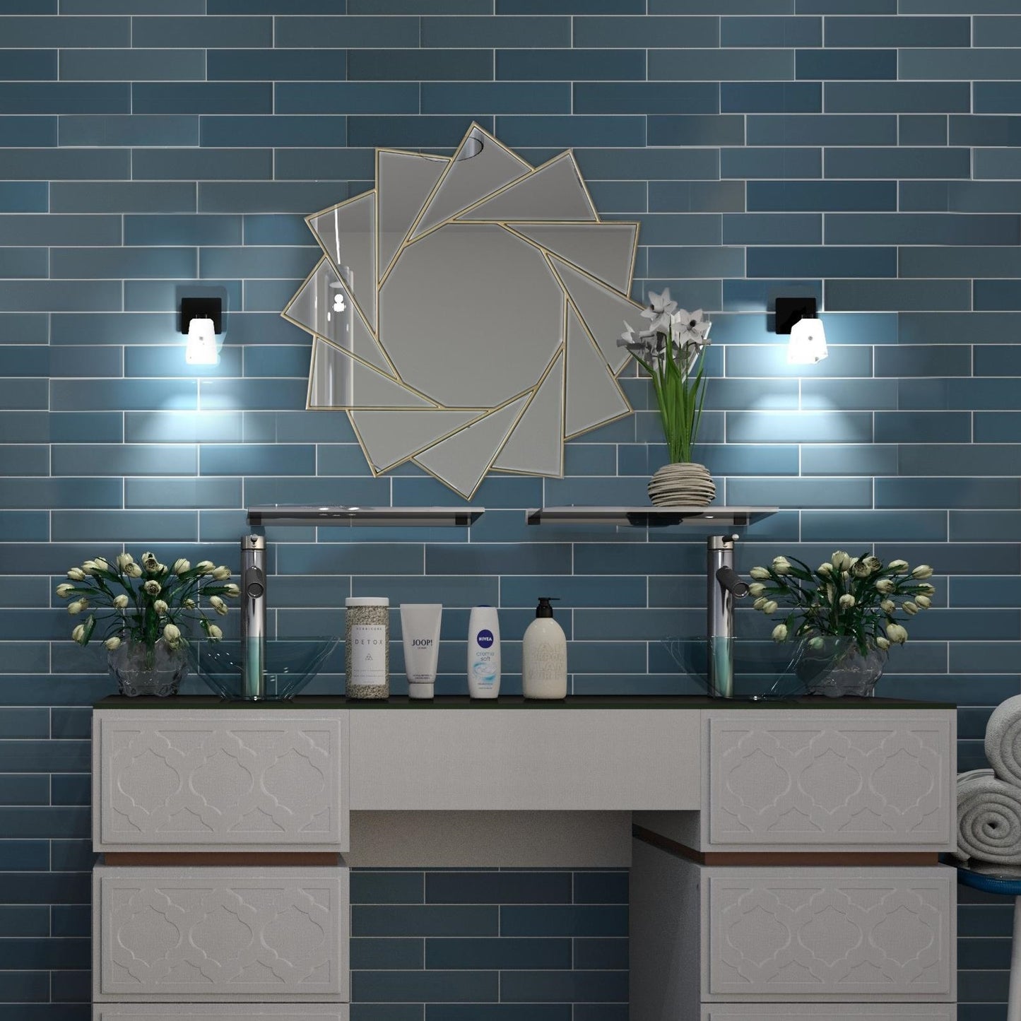 Pinwheel Circular Accent Mirror