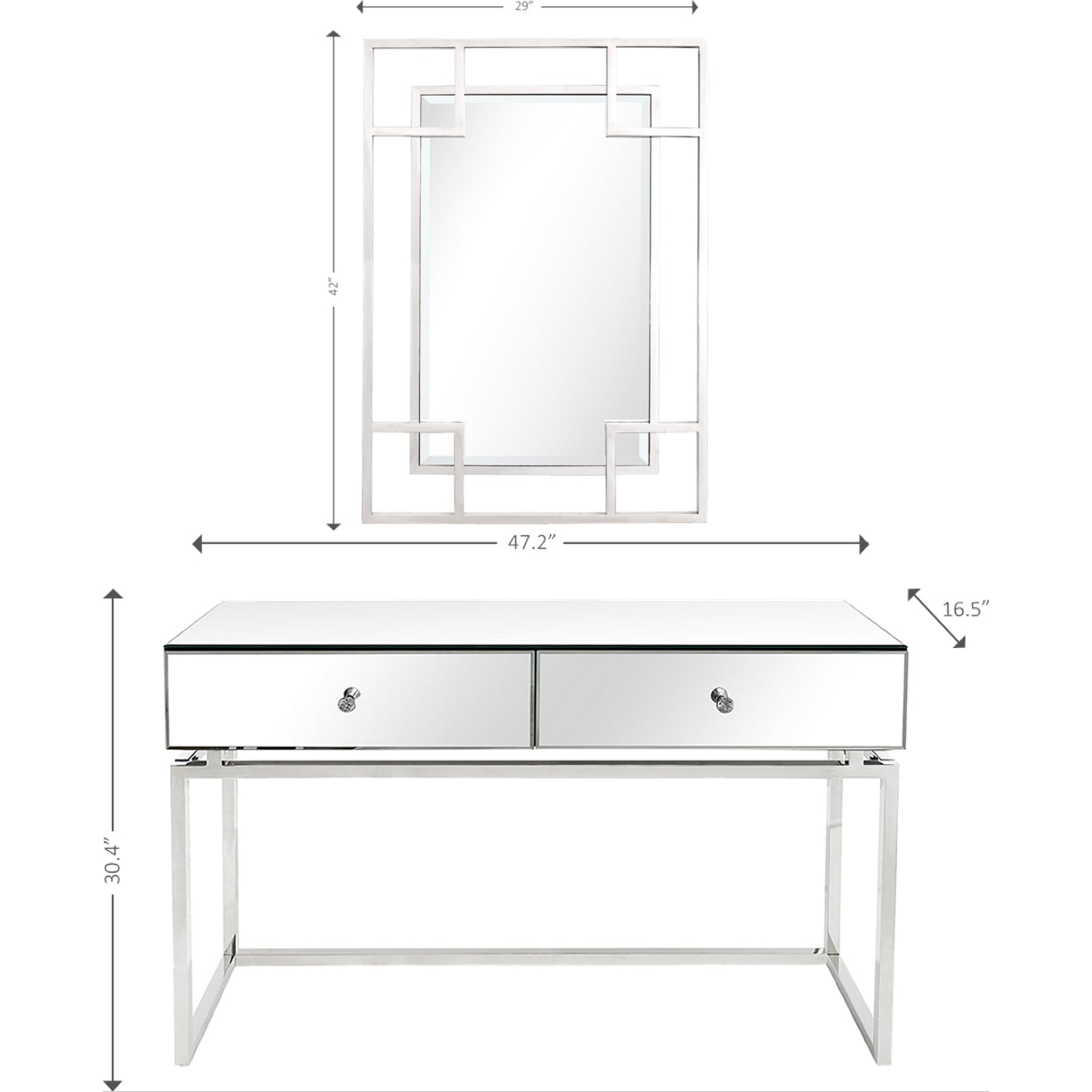 Addison Wall Mirror and Console Table
