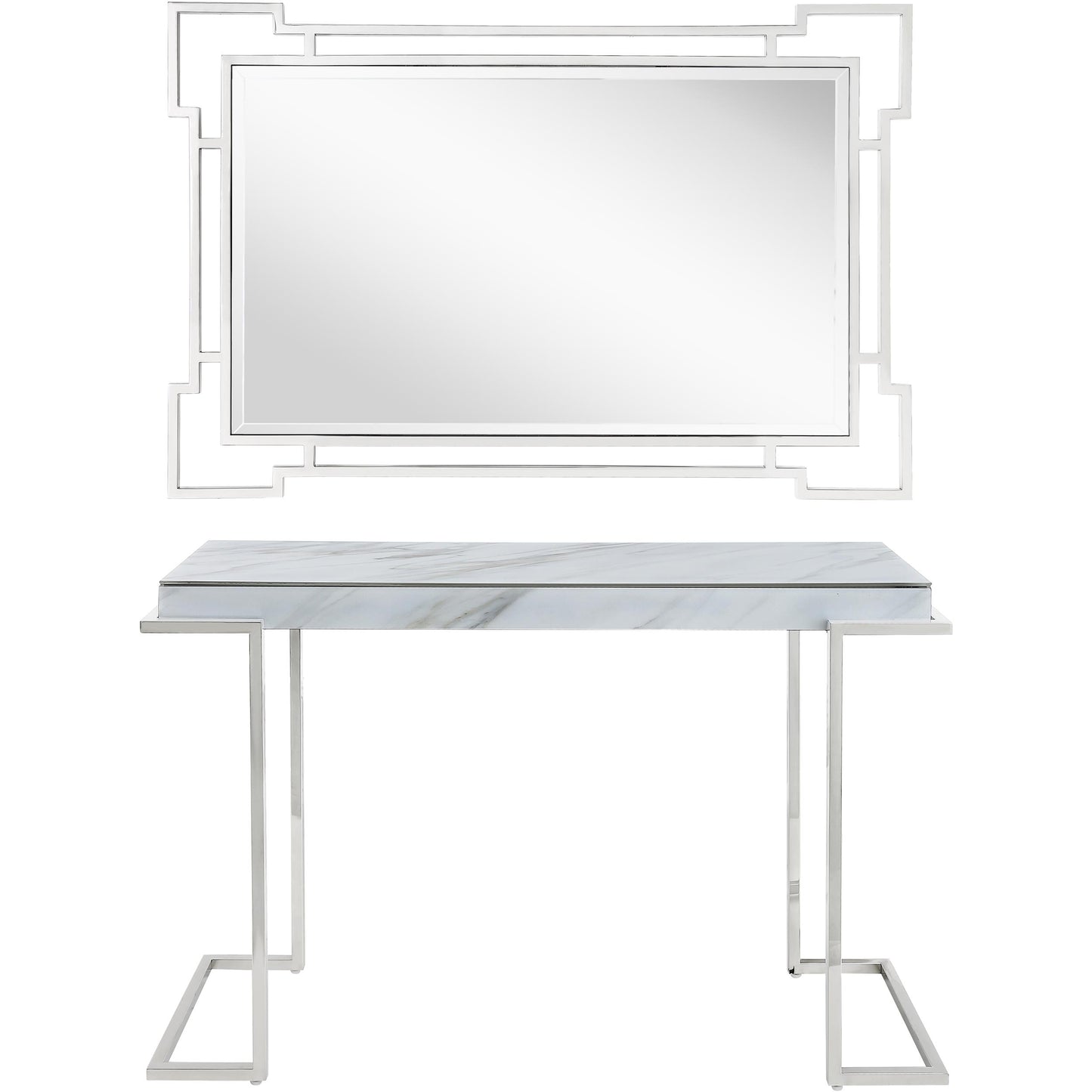 Aldon Wall Mirror and Console Table