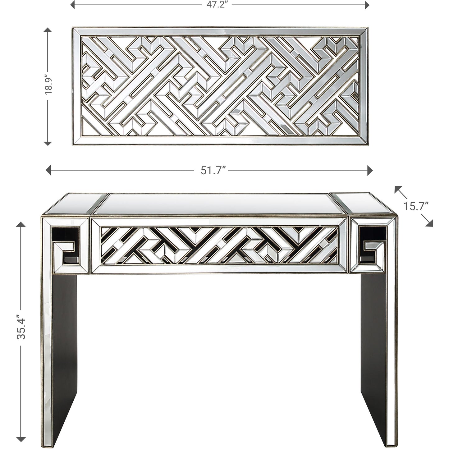 Becket Wall Mirror and Console Table