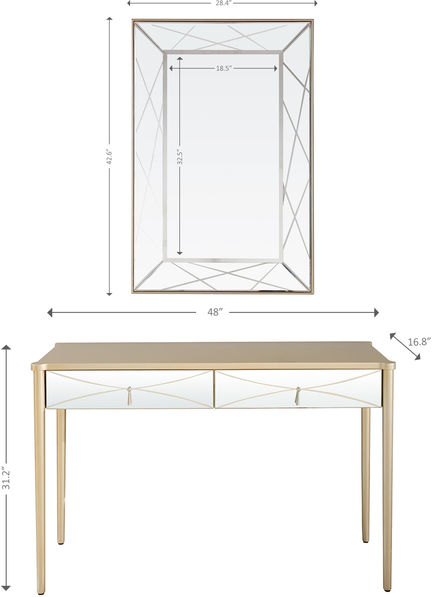 Insley Wall Mirror and Console
