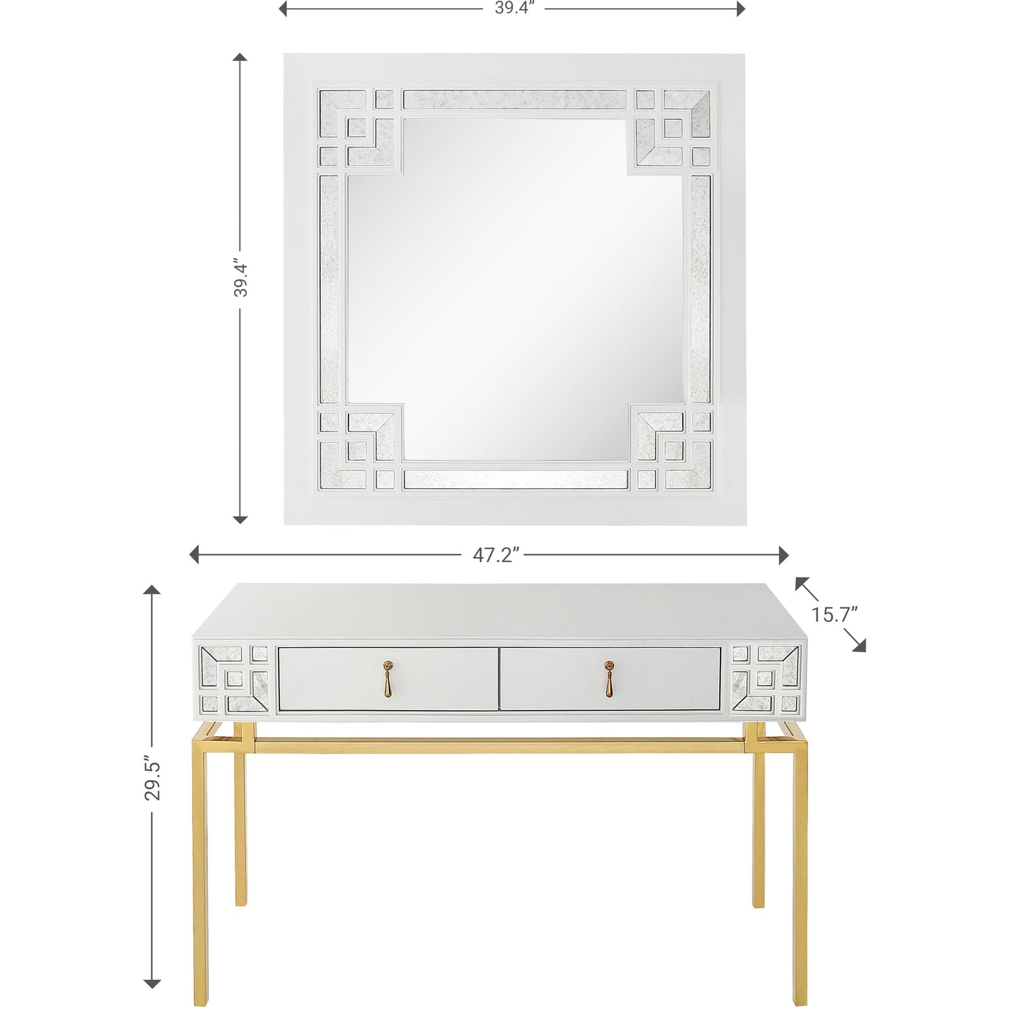 Dynasty Wall Mirror and Console Table