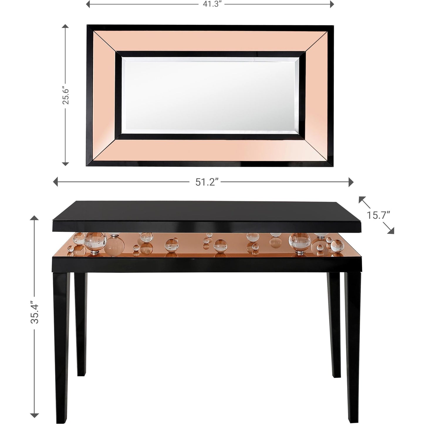 Gelenau Wall Mirror and Console Table