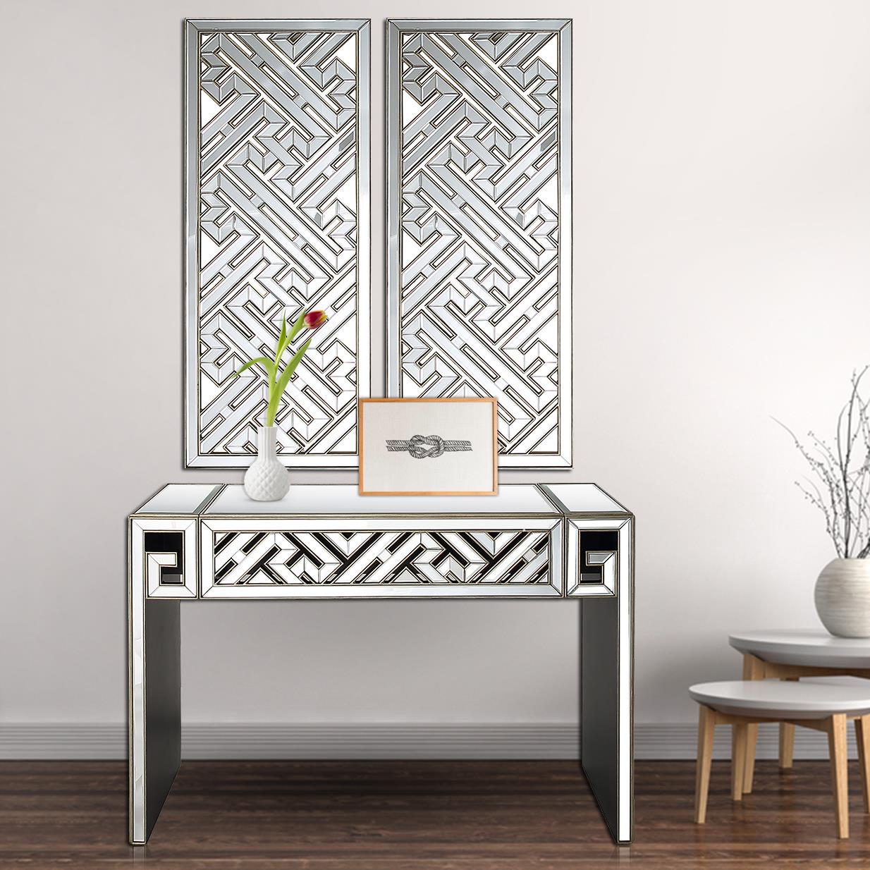 Becket Wall Mirror and Console Table